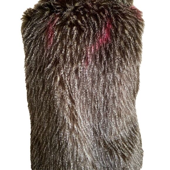 Willow & Clay Vest  Faux Fur -M brown faux fur   , polyester blend , - Picture 5 of 6
